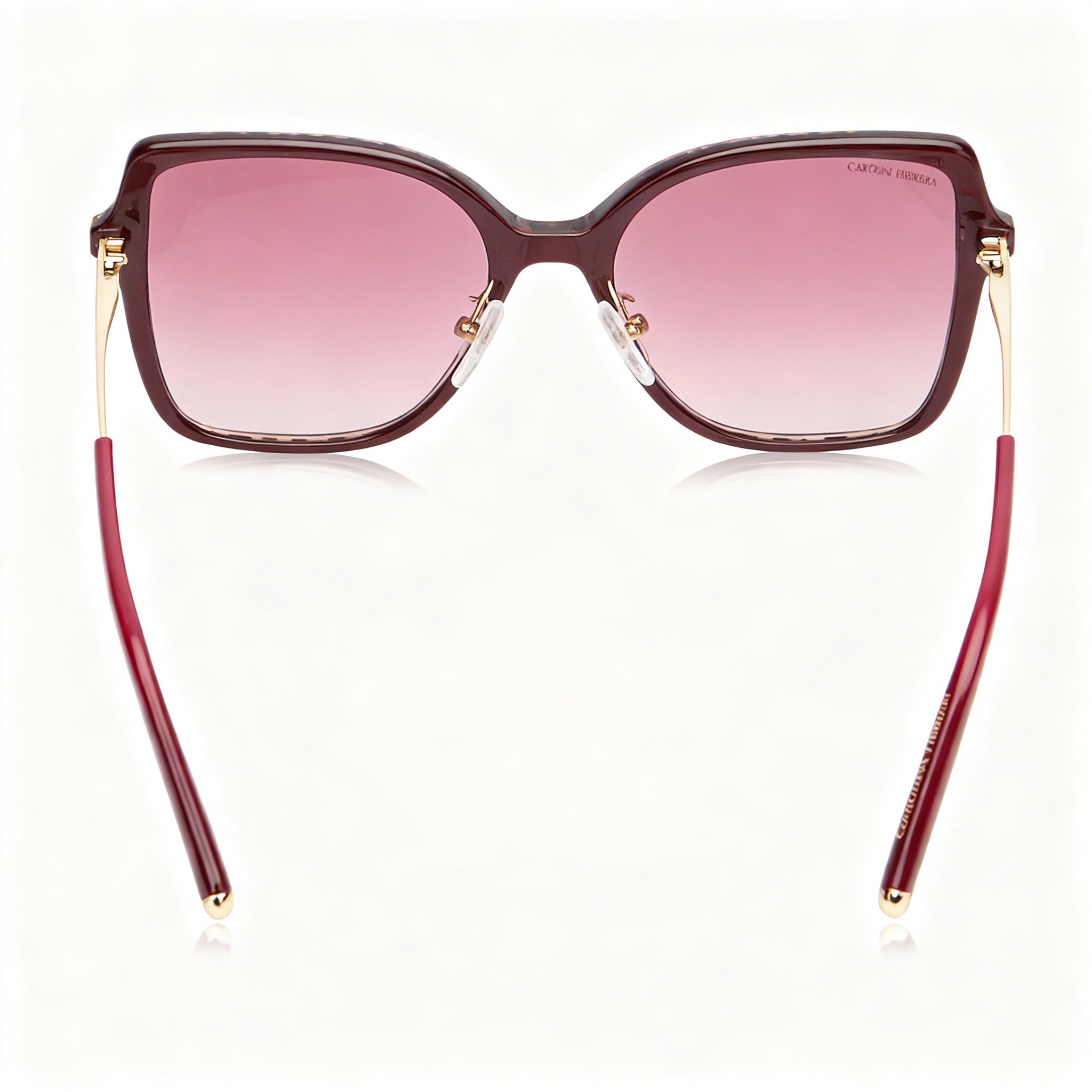 Carolina Herrera Seasonal Women's Burgundy Gold Pink Acetate Frame Sunglasses with Burgundy Gold Non-Polarized UV Lenses 55mm