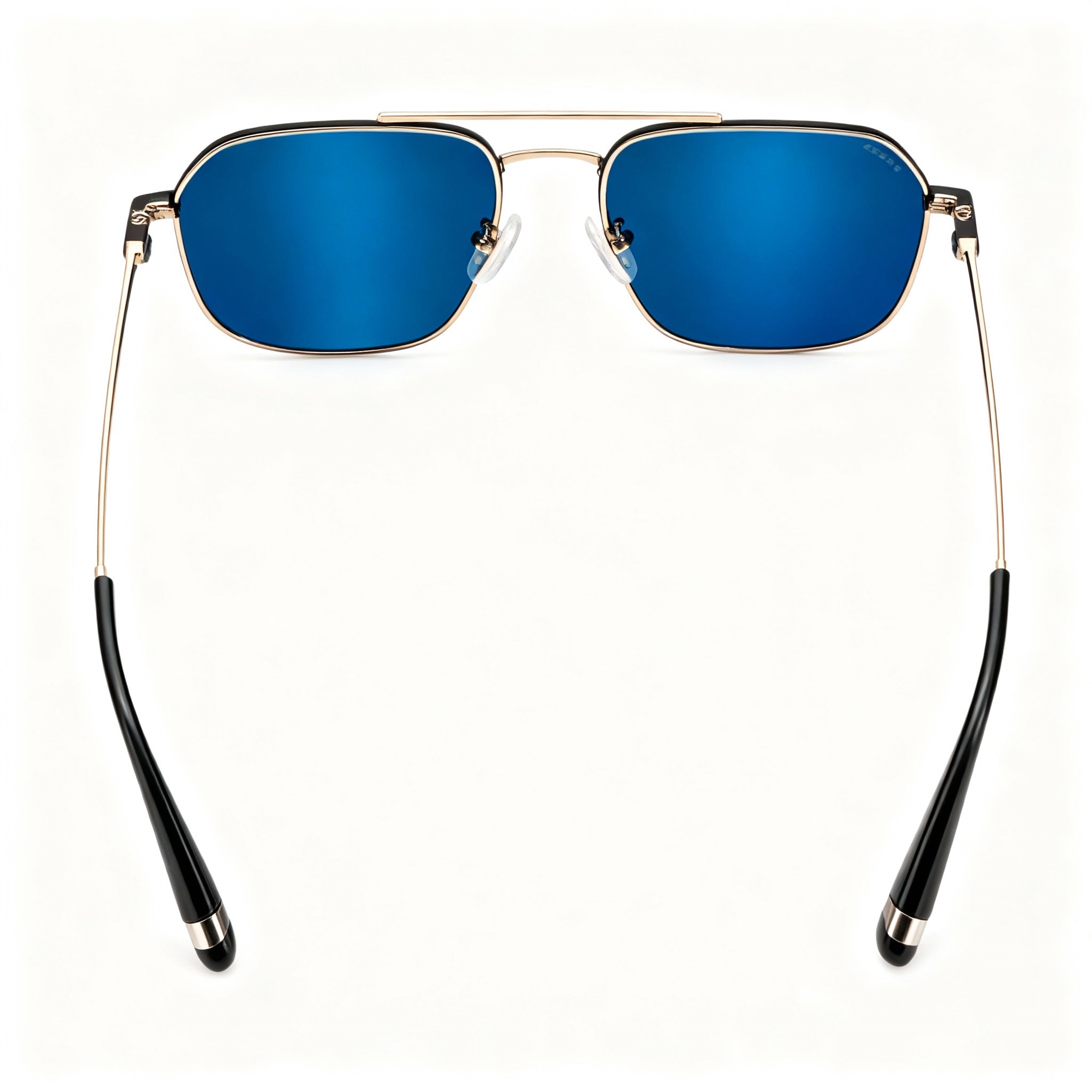 Police Unique Men’s Metal Frame Sunglasses, Non-Polarized Blue Lenses, 55-18-145 UV Protection