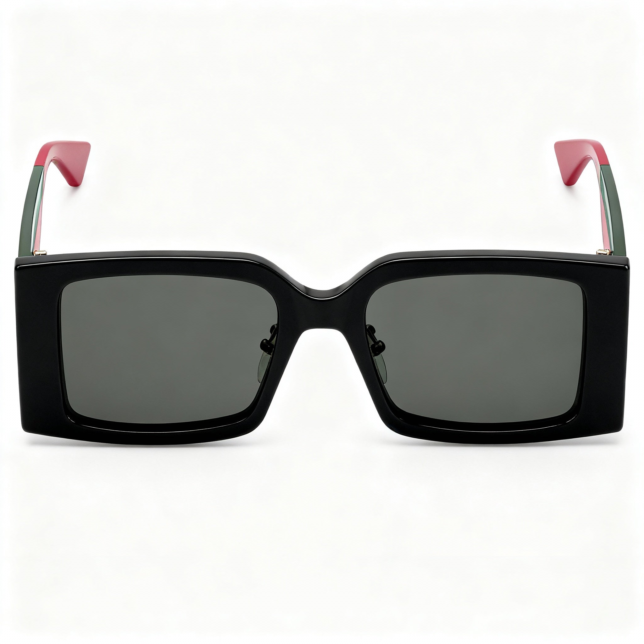 Gucci GG1860S Women's Modern Polarized Sunglasses, Black/Green-Grey Plastic Frame, Black Lens, 52mm