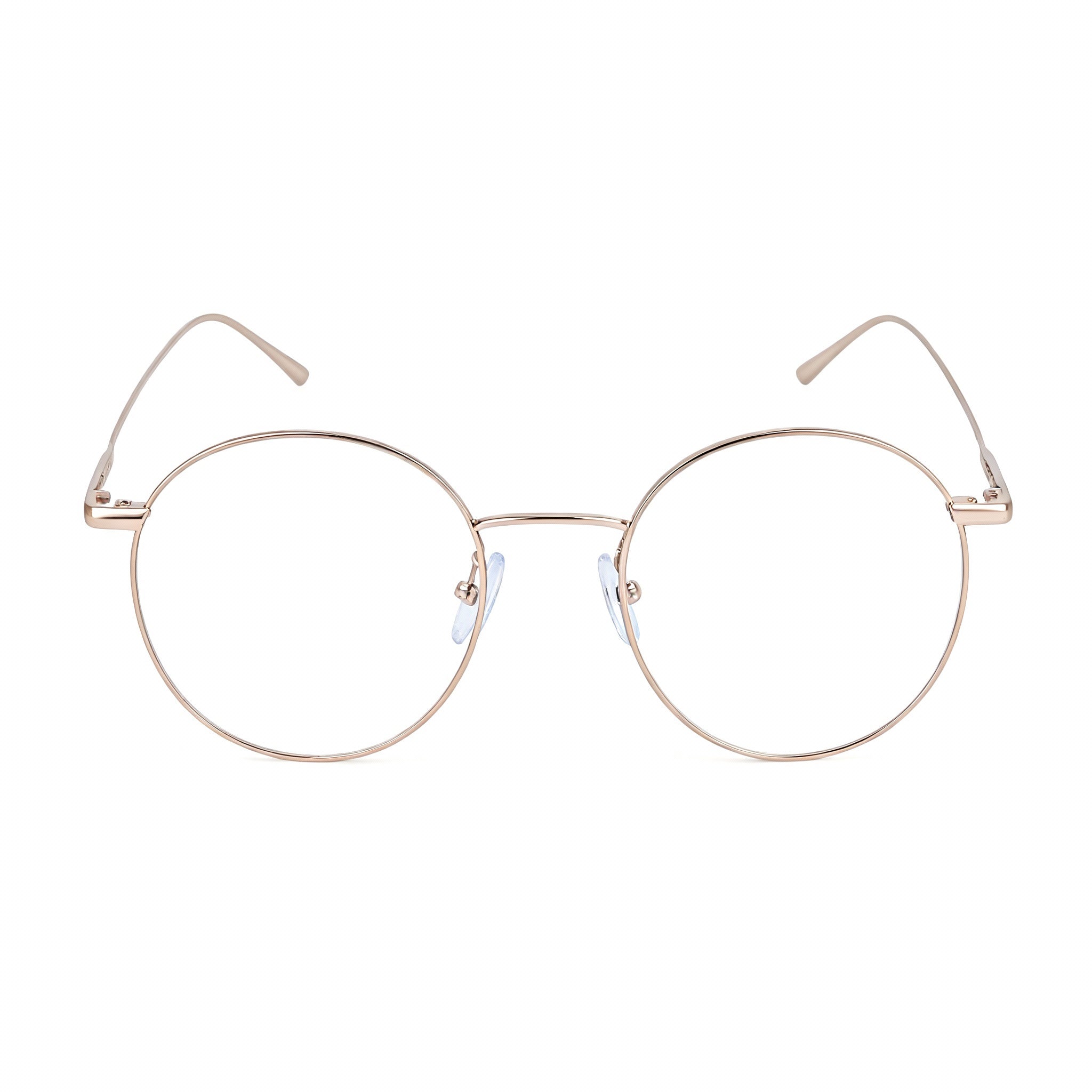 Calvin Klein Classic Unisex Rose Gold Metal Full Rim Round Non- Eyeglasses 49mm Lens 145mm Temple