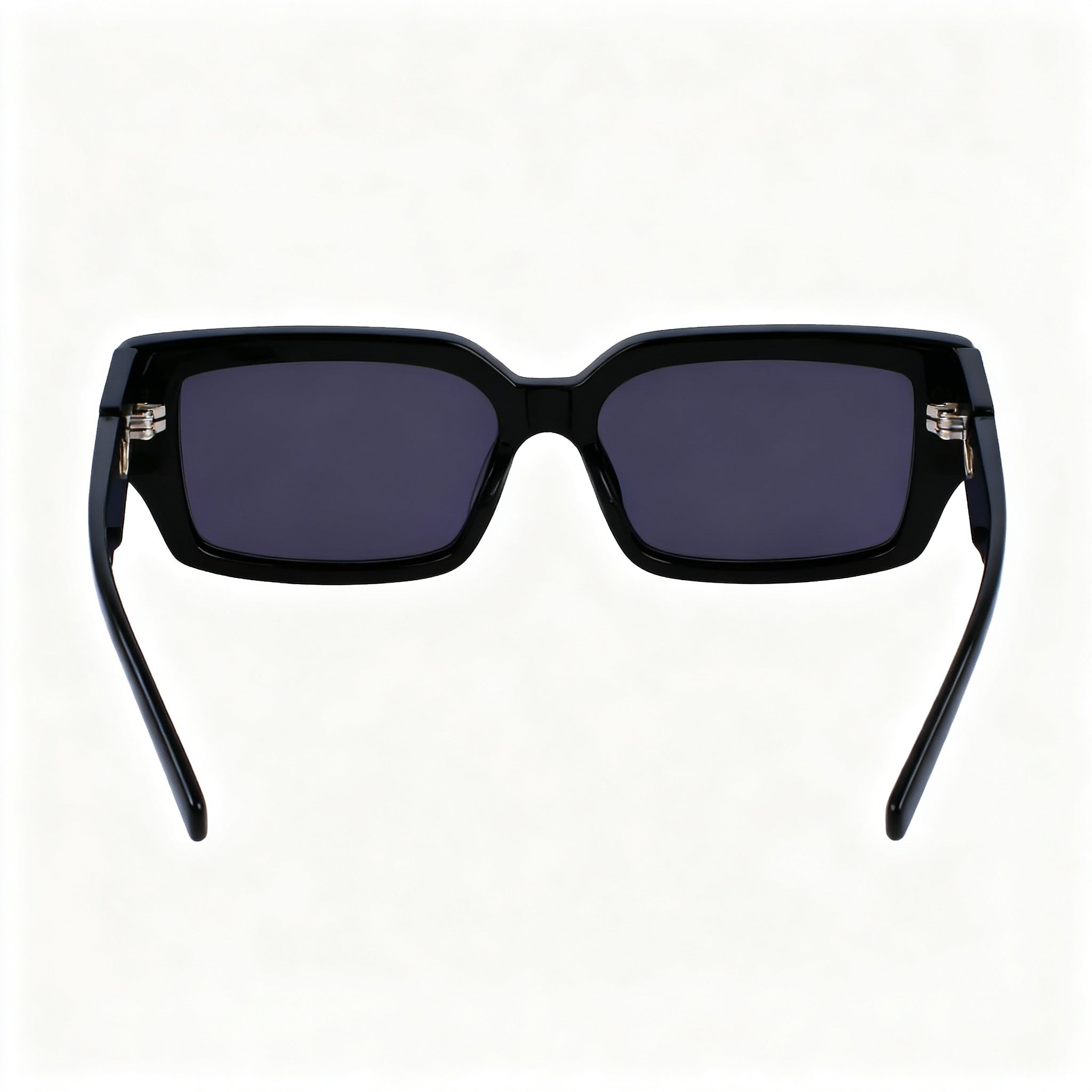 Lacoste L6021s Women's Rectangular Metallic Grey Plastic Sunglasses, Black UV Non-Polarized Lenses, 55mm