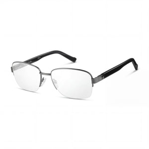 Pierre Cardin Silver Rectangle Eyeglasses for Men, Metal frame
