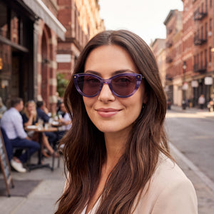 Polaroid 4175/S/X Violet Sunglasses Women — interior view, Polarized lens detail