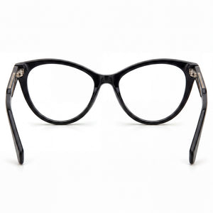 Polaroid Rectangle Eyeglasses Men — side view, Black temples