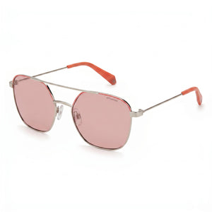 Polaroid Classic Pink Square Sunglasses for Women, Pink lens
