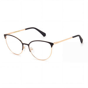 Polaroid D443 Black Gold Oval Eyeglasses for Women, Alloy Steel frame