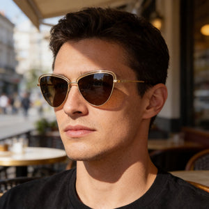 Polaroid Rectangle Sunglasses for Men — interior view, Non-Polarized lens detail