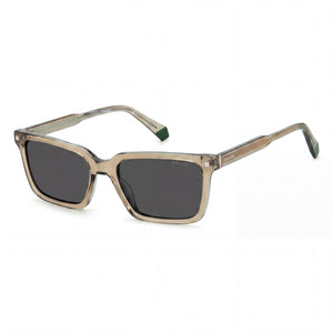 Polaroid Pld 4116/S/X Beige Rectangle Sunglasses Unisex, Beige Polarized Gray lens