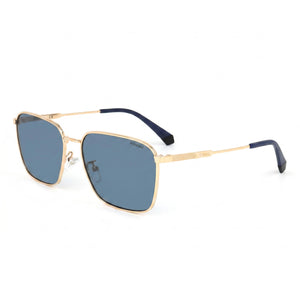Polaroid PLD 4120/G/S/X-0LKS Gold Square Sunglasses for Men, Grey lens