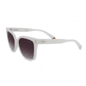 Polaroid PLD 6192/S White Square Sunglasses for Women, Brown Shaded lens