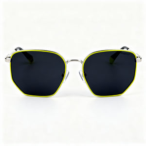 Polaroid Pld 6214/S/X Round Sunglasses Unisex — front view, Stainless Steel frame