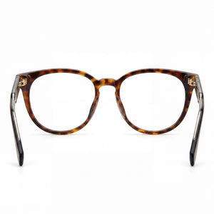 Polaroid Pld D445 Round Eyeglasses Men — side view, Havana Injected temples