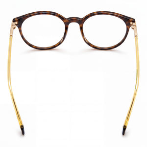 Polaroid PLD D461/G Round Eyeglasses Men — side view, Havana Injected temples