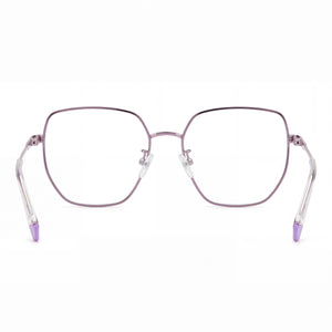 Polaroid Pld D508/G Square Eyeglasses Women — side view, Lilac Stainless Steel temples