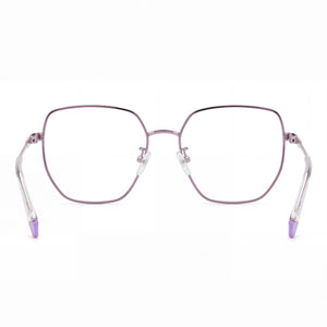 Polaroid Pld D508/G Rectangle Eyeglasses Women — side view, Violet Stainless Steel temples