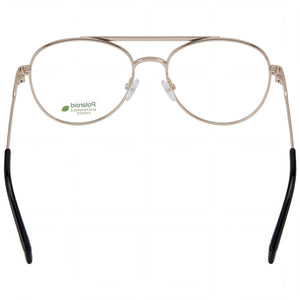 Polaroid Pld D513 Aviator Eyeglasses Women — side view, Gold Acetate temples