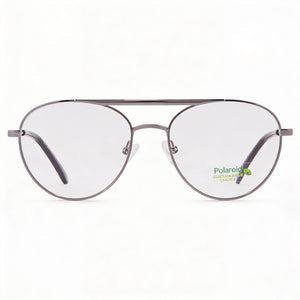 Polaroid Pld D513 Aviator Eyeglasses Unisex — front view, Eco Metal