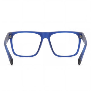 Polaroid PLD D533 Rectangle Eyeglasses Men — side view, Matte Blue Eco Polyamide temples