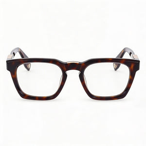 Police Casual Square Eyeglasses for Men — front view, Acetate
