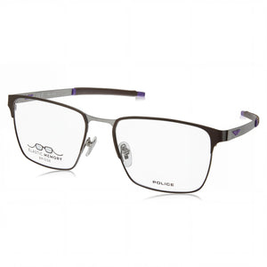 Police Classic Black Rectangle Eyeglasses for Men, Metal frame