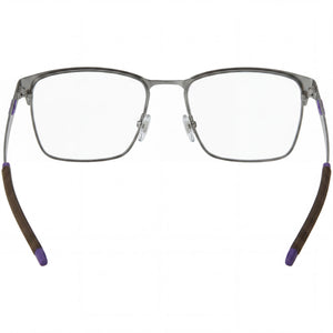 Police Classic Rectangle Eyeglasses Men — side view, Black Metal temples