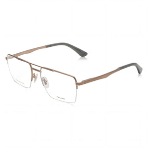 Police Gold Rectangle Eyeglasses for Men, Metal frame