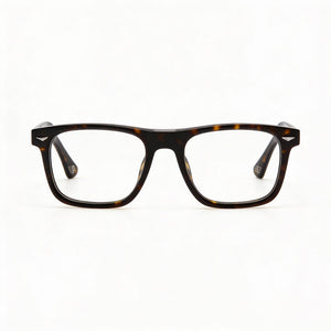 Police Rectangle Eyeglasses for Men — front view, Acetate