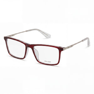 Police PLD0852 Red Rectangle Eyeglasses for Men, Metal frame