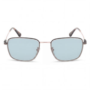 Police Rectangle Eyeglasses for Men — front view, Stainless Steel
