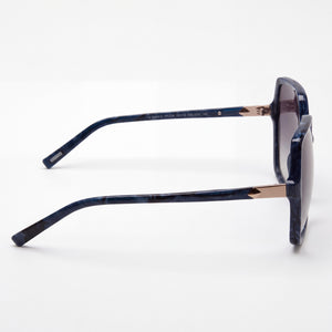 Police Splf36 Square Sunglasses Women — side view, Non-Polarized Blue Gradient lens