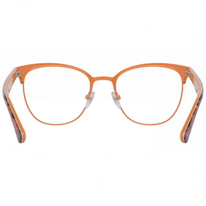 Police VPL417510SCB Rectangle Eyeglasses Women — side view, Brown Metal temples