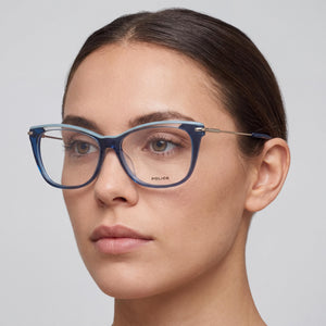Police VPL506E Rectangle Eyeglasses for Women — interior view frame detail
