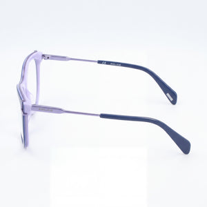 Police Vpla89 Cat Eye Eyeglasses Women — side view, Blue Acetate temples