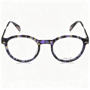Police VPLG27 Round Eyeglasses Unisex — front view, Acetate