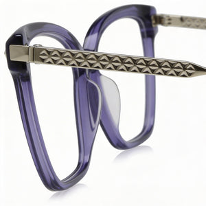Police VPLG28 Square Eyeglasses Unisex — side view, 06sc Acetate and metal temples