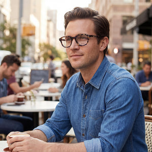 Police VPLG81 Havana Eyeglasses Men — lifestyle wear, work and meetings