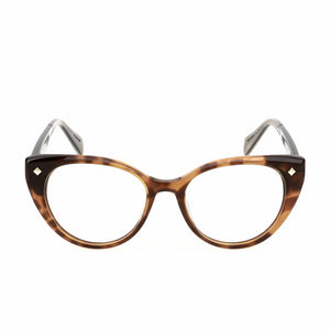 Police VPLM02 Square Eyeglasses for Men — front view, Acetate