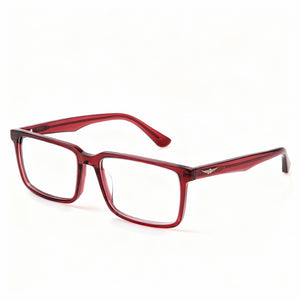 Police VPLN17 Red Rectangle Eyeglasses for Men, Acetate frame