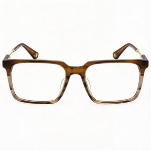 Police VPLN28 Rectangle Eyeglasses Unisex — front view, Brown frame