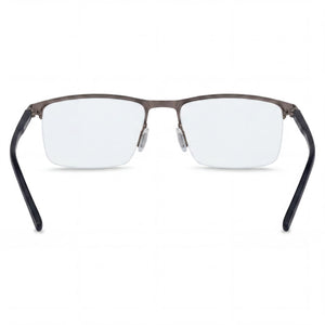 Porsche Design P8371 Rectangle Eyeglasses Men — side view, Brown Metal temples