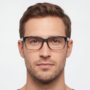 Porsche P8707-C-54 Rectangle Eyeglasses Men — side view, Gray Plastic temples