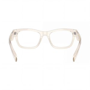 Prada 0PRB01V_19X1O1_5219 Rectangle Eyeglasses Unisex — side view, Transparent Tortoise temples
