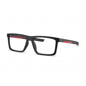 Prada 0PS 02QV Black Rectangle Eyeglasses Unisex, Clear Demo lenses