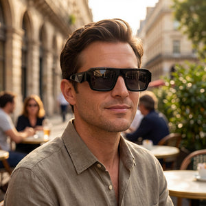 Prada PR A05SF Black Sunglasses Men — outdoor wear, Gray lens