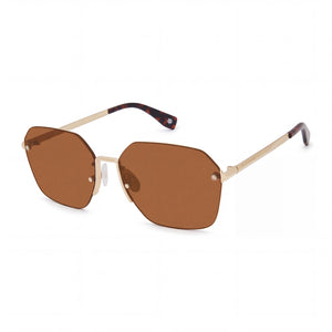 Privé Revaux The Chosen/S Gold Rectangle Sunglasses Unisex, Brown lens