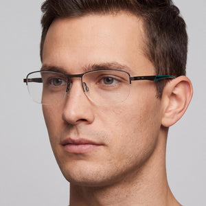 Puma Pu0094o-006 Rectangle Eyeglasses Men — side view, Brown Metal temples