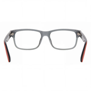 Puma Pu0306o Rectangle Eyeglasses Unisex — side view, Grey Plastic temples