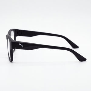Puma Pu0408o Rectangle Eyeglasses Unisex — side view, Black Transparent Injection temples
