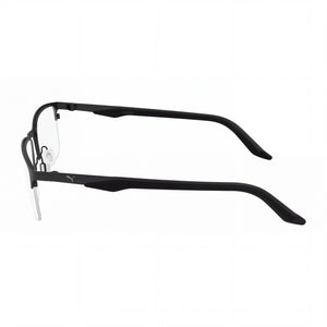 Puma Pu0413o-001 Rectangle Eyeglasses Unisex — side view, Black Acetate temples