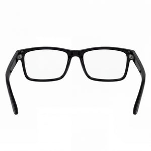 Puma Pu0473o-001 Rectangle Eyeglasses Unisex — side view, Black Acetate temples